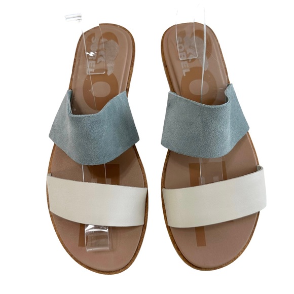 Sorel Ella II Crushed Blue/Chalk Slide Sandals Size 8.5 - Picture 5 of 16